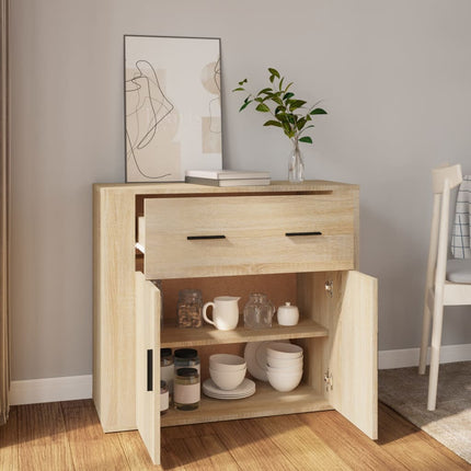 Skänk sonoma-ek 80x33x70 cm konstruerat trä