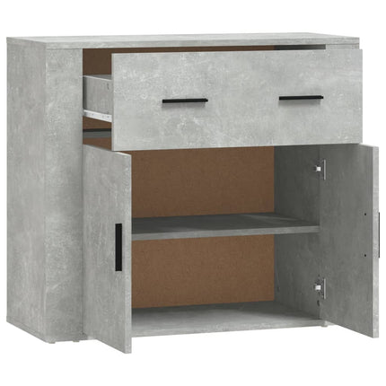 Skåp betonggrå 80x33x70 cm konstruerat trä