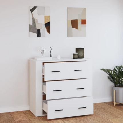 Skänk vit 80x33x70 cm konstruerat trä