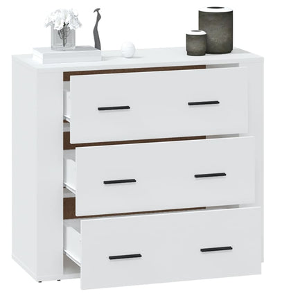 Skänk vit 80x33x70 cm konstruerat trä