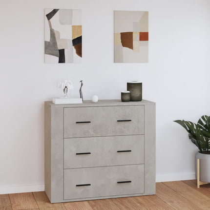 Skåp betonggrå 80x33x70 cm konstruerat trä