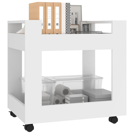 Skrivbordsvagn vit 60x45x60 cm konstruerat trä