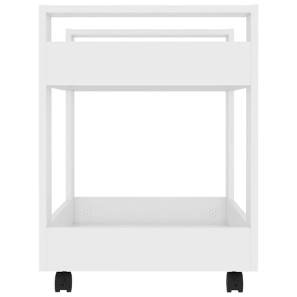 Skrivbordsvagn vit 60x45x60 cm konstruerat trä