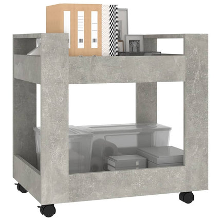 Skrivbordsvagn betonggrå 60x45x60 cm konstruerat trä