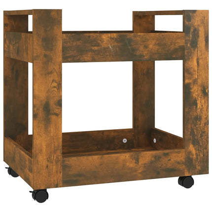 Skrivbordsvagn rökfärgad ek 60x45x60 cm konstruerat trä