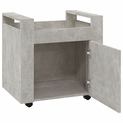 Skrivbordsvagn betonggrå 60x45x60 cm konstruerat trä
