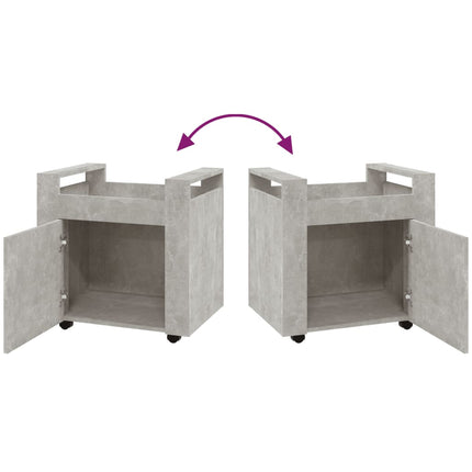 Skrivbordsvagn betonggrå 60x45x60 cm konstruerat trä