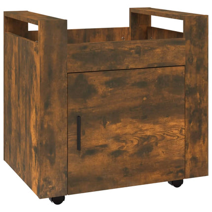Skrivbordsvagn rökfärgad ek 60x45x60 cm konstruerat trä