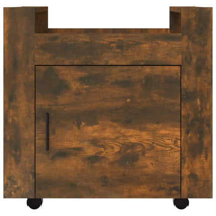 Skrivbordsvagn rökfärgad ek 60x45x60 cm konstruerat trä