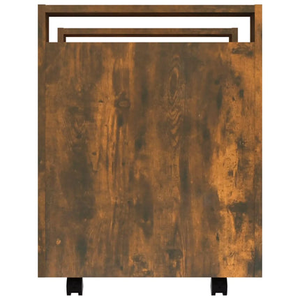 Skrivbordsvagn rökfärgad ek 60x45x60 cm konstruerat trä