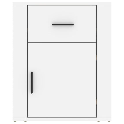 Sängbord vit 50x36x60 cm konstruerat trä