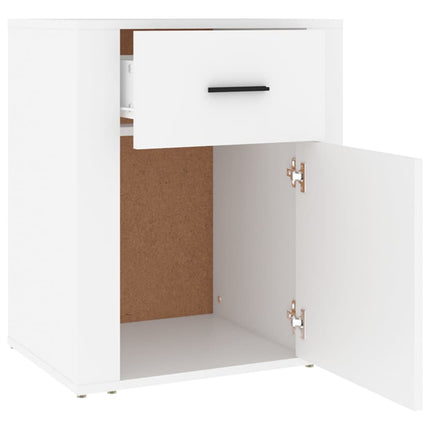 Sängbord vit 50x36x60 cm konstruerat trä