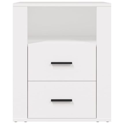 Sängbord vit 50x36x60 cm konstruerat trä