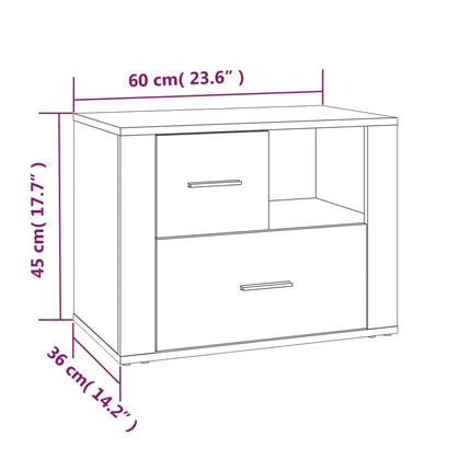 Sängbord sonoma-ek 60x36x45 cm konstruerat trä