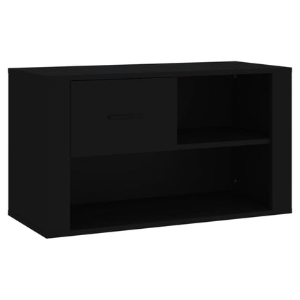 Skoskåp svart 80x35x45 cm konstruerat trä