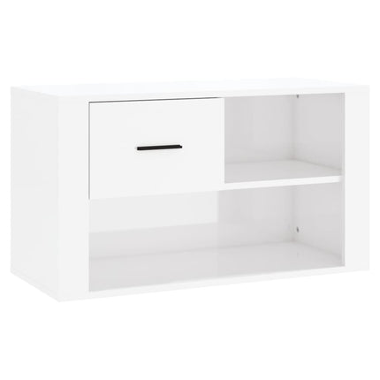 Skoskåp vit högglans 80x35x45 cm konstruerat trä