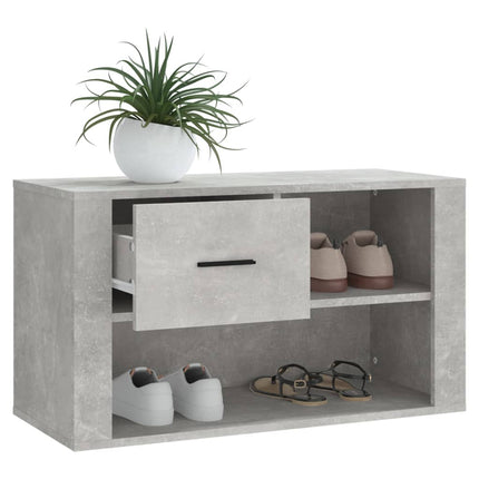 Skoskåp betonggrå 80x35x45 cm konstruerat trä