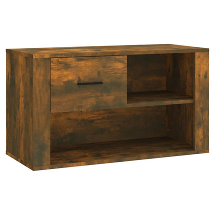 Skoställ rökfärgad ek 80x35x45 cm konstruerat trä