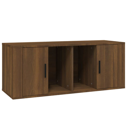 Tv-bänk brun ek 100x35x40 cm konstruerat trä