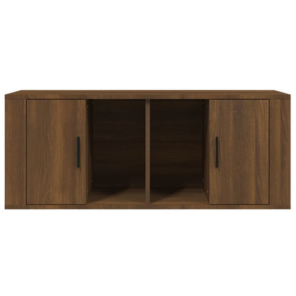 Tv-bänk brun ek 100x35x40 cm konstruerat trä