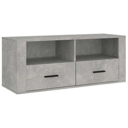 Tv-bänk betonggrå 100x35x40 cm konstruerat trä