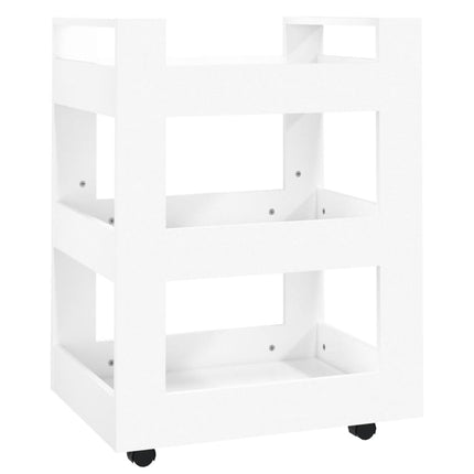 Köksvagn vit 60x45x80 cm konstruerat trä