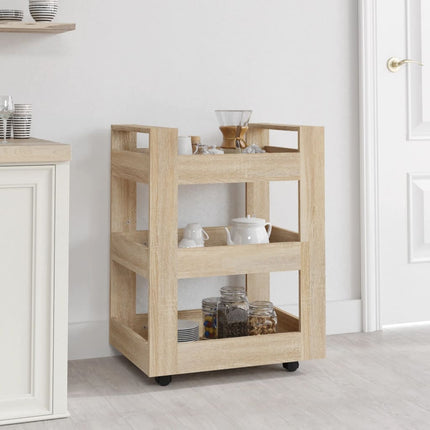 Köksvagn sonoma-ek 60x45x80 cm konstruerat trä