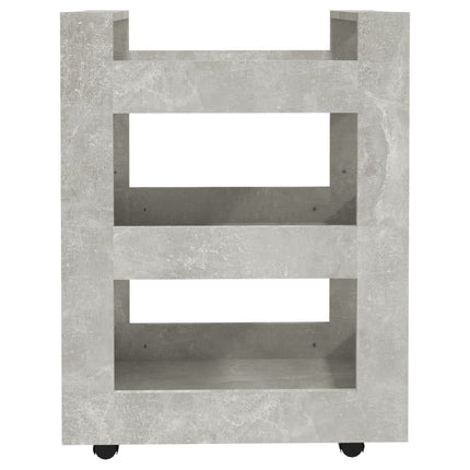 Köksvagn betonggrå 60x45x80 cm konstruerat trä