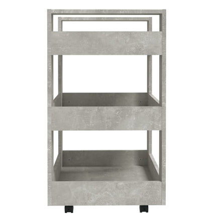 Köksvagn betonggrå 60x45x80 cm konstruerat trä