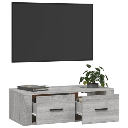 Hängande tv-skåp grå sonoma 80x36x25 cm konstruerat trä