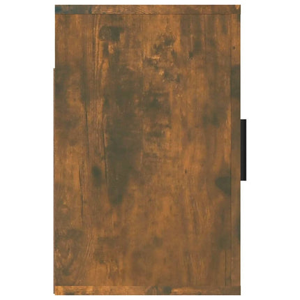 Väggmonterade sängbord 2 st rökfärgad ek 50x30x47 cm