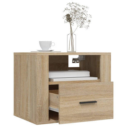 Väggmonterat sängbord sonoma-ek 50x36x40 cm