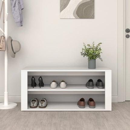 Skohylla vit 100x35x45 cm konstruerat trä