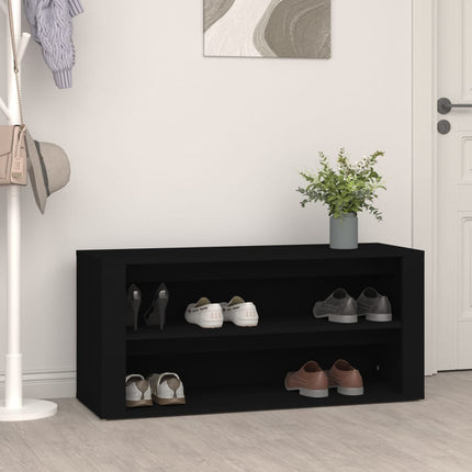 Skohylla svart 100x35x45 cm konstruerat trä