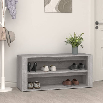 Skohylla grå Sonoma 100x35x45 cm konstruerat trä