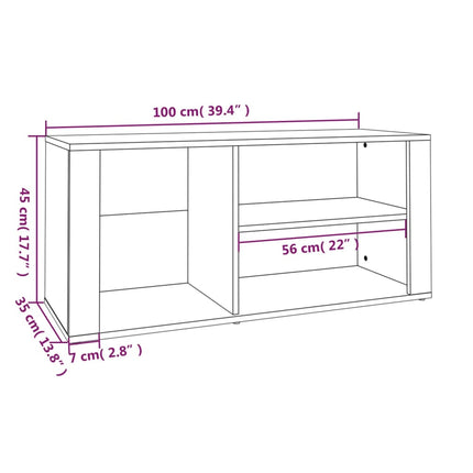 Skohylla sonoma-ek 100x35x45 cm konstruerat trä