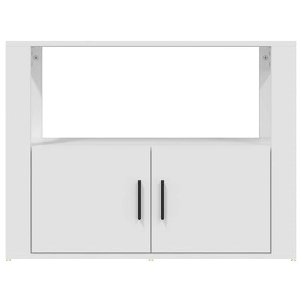 Skåp vit 80x30x60 cm konstruerat trä