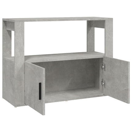 Skåp betonggrå 80x30x60 cm konstruerat trä