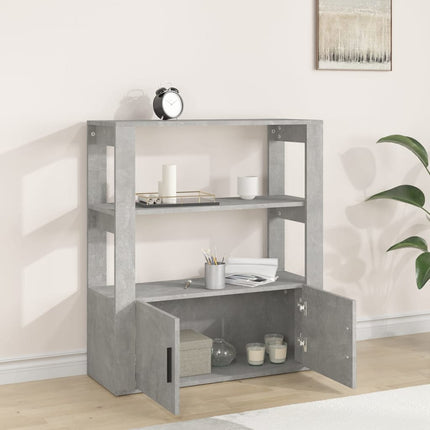Skåp betonggrå 80x30x90 cm konstruerat trä