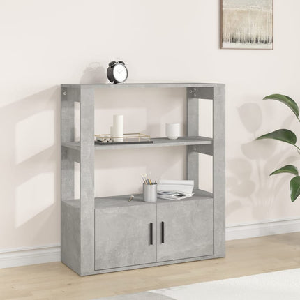 Skåp betonggrå 80x30x90 cm konstruerat trä