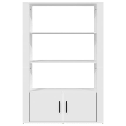 Förvaringshylla vit 80x30x119,5 cm konstruerat trä