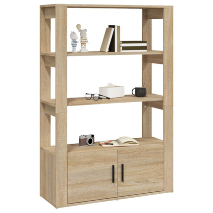 Skänk sonoma-ek 80x30x119,5 cm konstruerat trä
