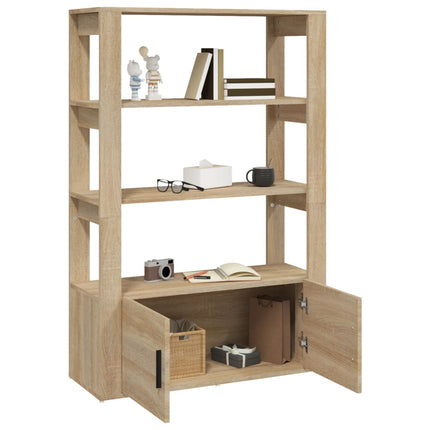 Skänk sonoma-ek 80x30x119,5 cm konstruerat trä