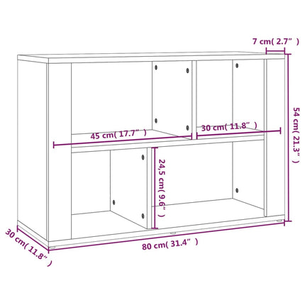 Förvaringsskåp rökfärgad ek 80x30x54 cm konstruerat trä