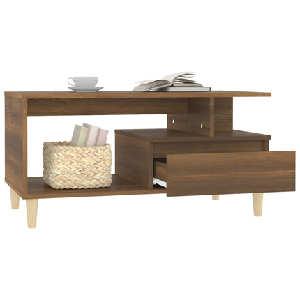 Soffbord brun ek 90x49x45 cm konstruerat trä