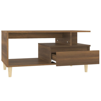 Soffbord brun ek 90x49x45 cm konstruerat trä