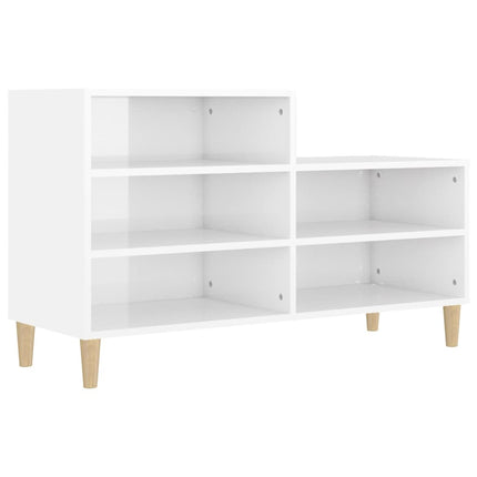 Skoskåp vit högglans 102x36x60 cm konstruerat trä