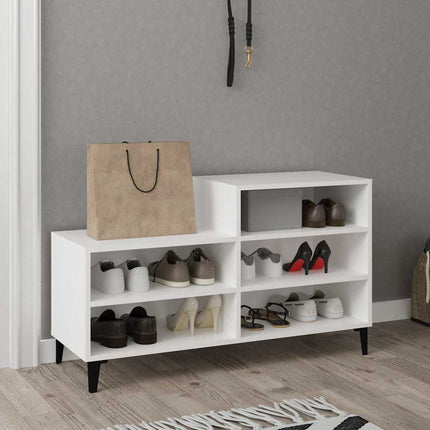 Skoskåp vit 102x36x60 cm konstruerat trä