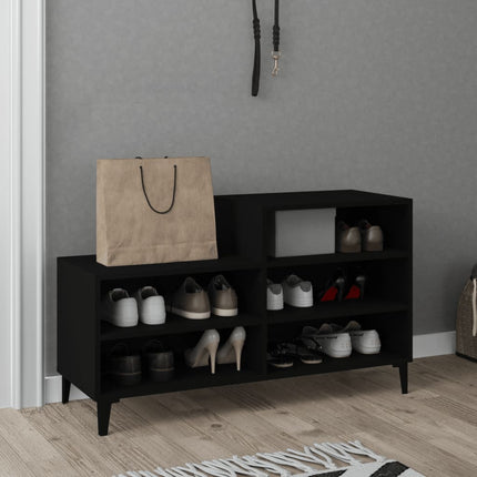 Skoskåp svart 102x36x60 cm konstruerat trä
