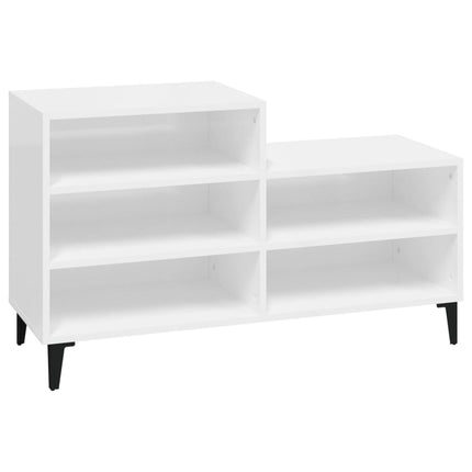 Skoskåp vit högglans 102x36x60 cm konstruerat trä